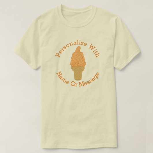 PERSONALISEERD Oranje IJscream Cone T-Shirt (Design voorkant)