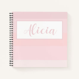 PERSONALISEERD PINK STRIPED DESIGN Notitieboek