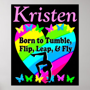  PERSONALISEERD RAINBOW GYMNASTICS POSTER