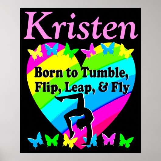 PERSONALISEERD RAINBOW GYMNASTICS POSTER (Voorkant)