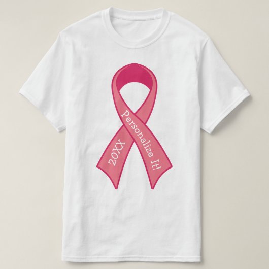 PERSONALISEERD Roze lint grafisch T-shirt (Design voorkant)