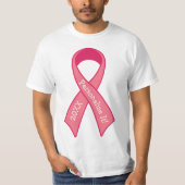 PERSONALISEERD Roze lint grafisch T-shirt (Voorkant)