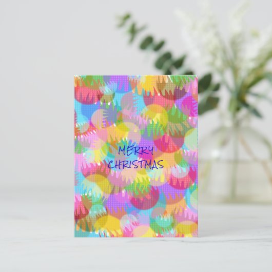 PERSONALISEERD SPARKLY COLORED MERRY CHRISTMAS BRIEFKAART (Staand voorkant)