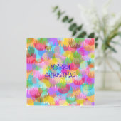 PERSONALISEERD SPARKLY COLORED MERRY CHRISTMAS KAART (Staand voorkant)