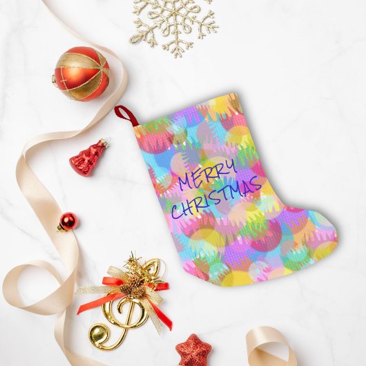 PERSONALISEERD SPARKLY COLORED MERRY CHRISTMAS KLEINE KERSTSOK