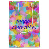 PERSONALISEERD SPARKLY COLORED MERRY CHRISTMAS MEDIUM CADEAUZAKJE (Achterkant)