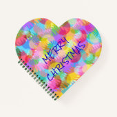 PERSONALISEERD SPARKLY COLORED MERRY CHRISTMAS NOTITIEBOEK (Voorkant)