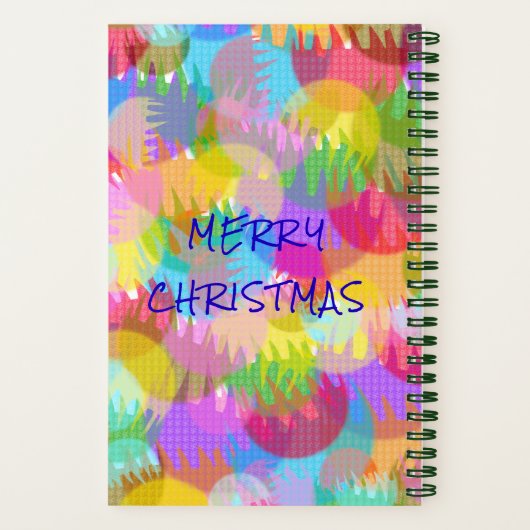 PERSONALISEERD SPARKLY COLORED MERRY CHRISTMAS NOTITIEBOEK (Achterkant)