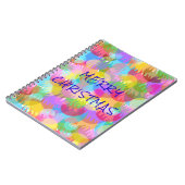 PERSONALISEERD SPARKLY COLORED MERRY CHRISTMAS NOTITIEBOEK (Linkerzijde)