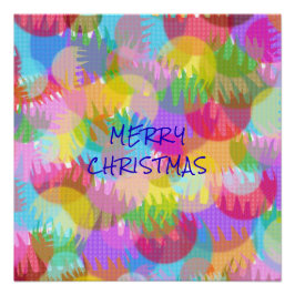 PERSONALISEERD SPARKLY COLORED MERRY CHRISTMAS PERFECT POSTER