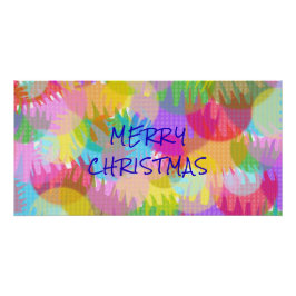 PERSONALISEERD SPARKLY COLORED MERRY CHRISTMAS PERFECT POSTER