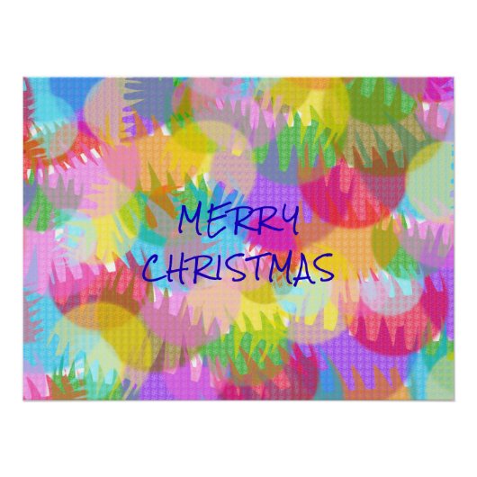 PERSONALISEERD SPARKLY COLORED MERRY CHRISTMAS PERFECT POSTER (Voorkant)