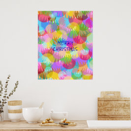PERSONALISEERD SPARKLY COLORED MERRY CHRISTMAS POSTER