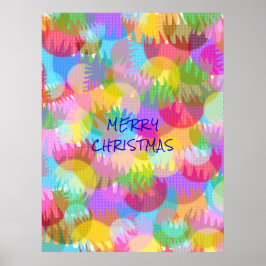 PERSONALISEERD SPARKLY COLORED MERRY CHRISTMAS POSTER