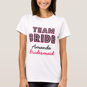 PERSONALISEERD TEAM BRIDE, BRIDES CREW T-SHIRT