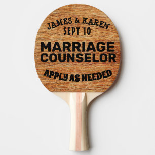 PERSONALISEERD WEDDING PINGPONG PADDLES, TEGENWOOR TAFELTENNISBATJE
