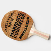 PERSONALISEERD WEDDING PINGPONG PADDLES, TEGENWOOR TAFELTENNISBATJE (Zijkant)