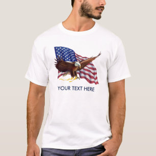 PERSONALISEERDE AMERIKAANSE VLAGEGELE AANGEPASTE F T-SHIRT