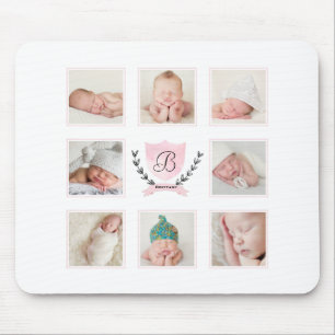PERSONALISEERDE BABY GIRL FOTO COLLAGE MUISMAT