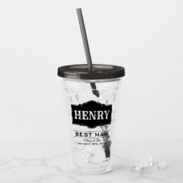 PERSONALISEERDE BESTE MAN WEDDING ACRYLIC TUMBLER ACRYL DRINKBEKER