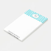 PERSONALISEERDE blauwe en witte Chevron Post-it no Post-it® Notes (Schuin)