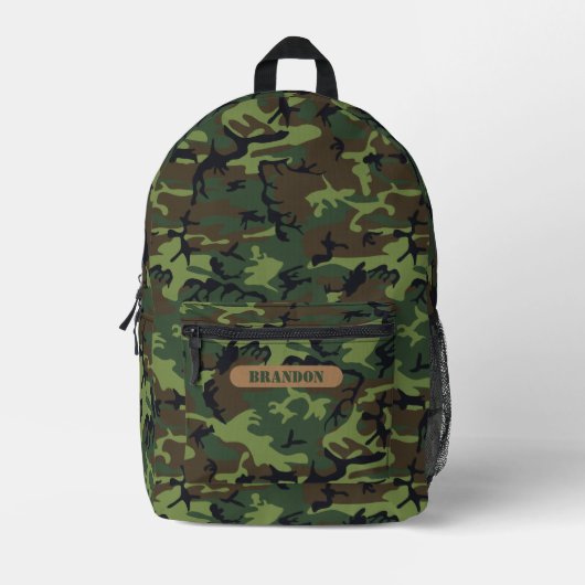PERSONALISEERDE CAMOFLAGE BEDRUKTE RUGZAK (Voorkant)