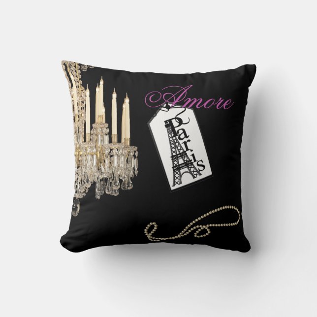 PERSONALISEERDE CHIC PARIS THEME Pillow Kussen (Voorkant)