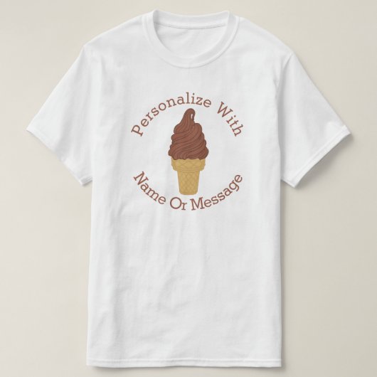 PERSONALISEERDE chocolade-ijskap T-shirt (Design voorkant)