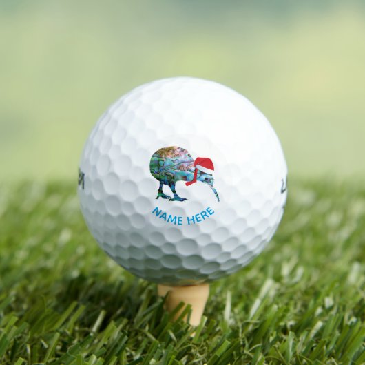 PERSONALISEERDE CHRISTMAS KIWI PAUA GOLF BALLS GOLFBALLEN (Insitu Shirt)