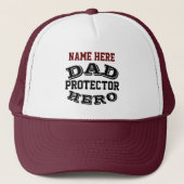 PERSONALISEERDE DAD PROTECTOR HERO TRUCKER HAT PET (Voorkant)