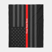 Personaliseerde de Dunne Rode Lijn van het decor Fleece Deken (Voorkant)