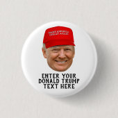 PERSONALISEERDE DONALD TRUMP MAGA RONDE BUTTON 3,2 CM (Voorkant)