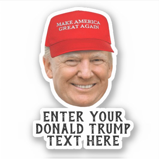 PERSONALISEERDE DONALD TRUMP MAGA STICKER (Voorkant)