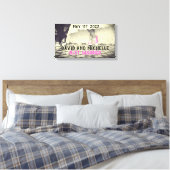 PERSONALISEERDE DOUANEWEDDING ART STRETCHED CANVAS AFDRUK (Insitu (Slaapkamer))