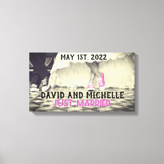 PERSONALISEERDE DOUANEWEDDING ART STRETCHED CANVAS AFDRUK (Voorkant)