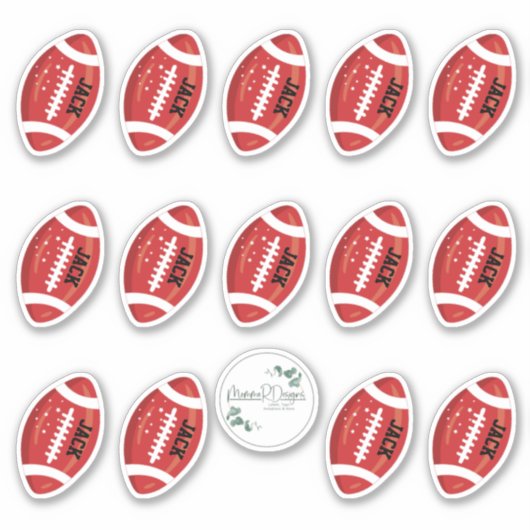 PERSONALISEERDE Football stickers, football team Sticker (Voorkant)