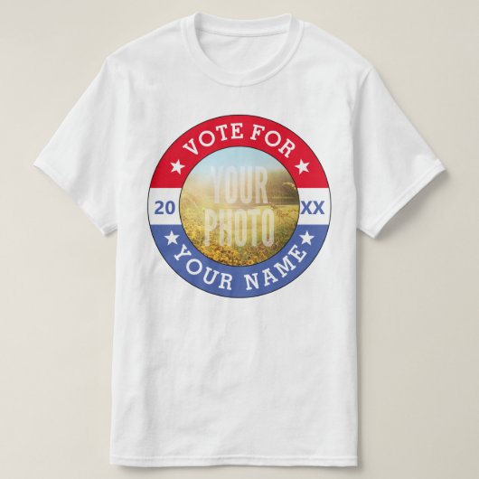 PERSONALISEERDE FOTO-verkiezingen T-shirt (Design voorkant)