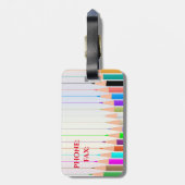 PERSONALISEERDE GEKLEURDE PENCIL PERSONALISEERD BAGAGELABEL (Achterkant verticaal)