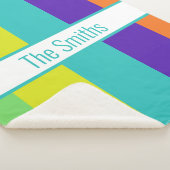 PERSONALISEERDE GESRIPEERDE SHERPA BLANKET DEKEN (3/4)