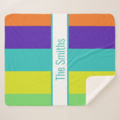 PERSONALISEERDE GESRIPEERDE SHERPA BLANKET DEKEN (Voorkant (horizontaal))