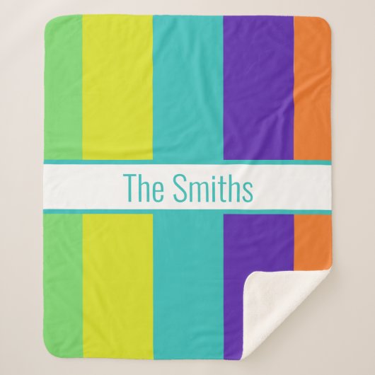 PERSONALISEERDE GESRIPEERDE SHERPA BLANKET SHERPA DEKEN (Voorkant)