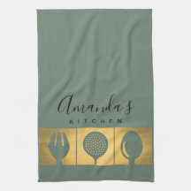 PERSONALISEERDE GOLD FAUX SPOON FORK SKIMMER CHEF