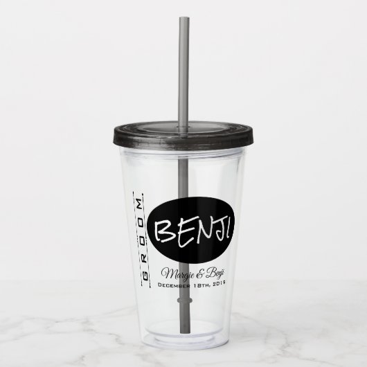 PERSONALISEERDE GRONDWEDING ACRYLIC TUMBLER ACRYL DRINKBEKER (Voorkant)
