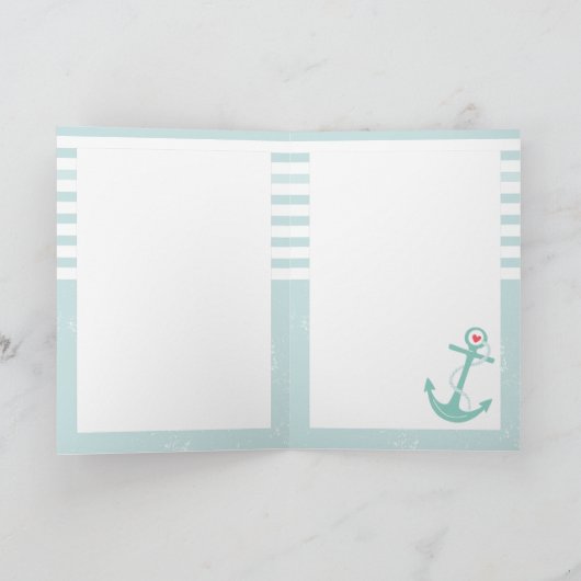 Personaliseerde het ZeevaartAnker van Girly Kaart (Binnen)