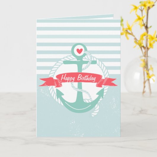 Personaliseerde het ZeevaartAnker van Girly Kaart (Gele Bloem)