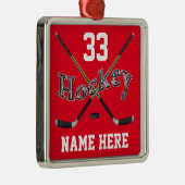 PERSONALISEERDE Hockey Ornaments Jouw naam and Num Metalen Ornament (Rechts)