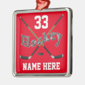 PERSONALISEERDE Hockey Ornaments Jouw naam and Num Metalen Ornament (Links)