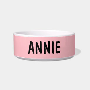 PERSONALISEERDE KAT OF DOG BOWL PINK VOERBAKJE