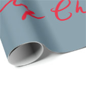 PERSONALISEERDE MERRY CHRISTMAS GIFT WRAP GRAY BLU CADEAUPAPIER (Rol Hoek)