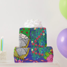 PERSONALISEERDE MERRY CHRISTMAS MET GNOME XMAS TRE CADEAUPAPIER